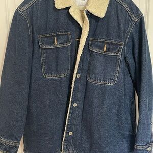 Old Navy Blue Denim Sherpa-Lined Jacket